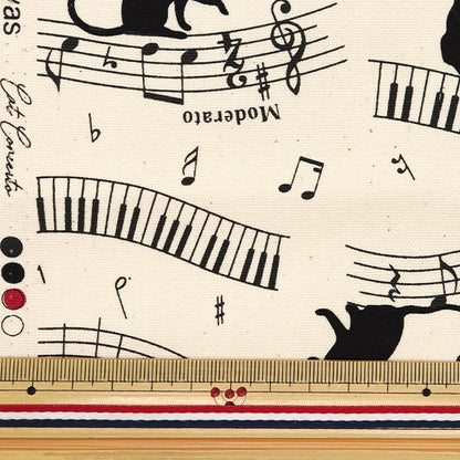 [Quantità a partire da 5] Tessuto 『Oxford Concerto colorato con gatto tela naturale cocan-cap-na" KOKKA