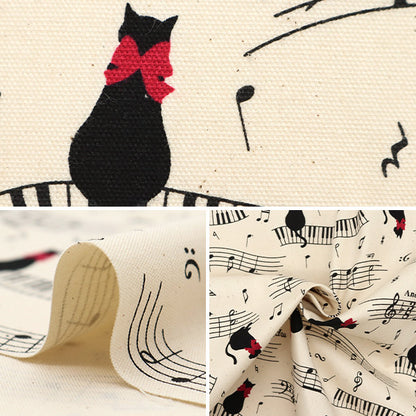 [Quantità a partire da 5] Tessuto 『Oxford Concerto colorato con gatto tela naturale cocan-cap-na" KOKKA