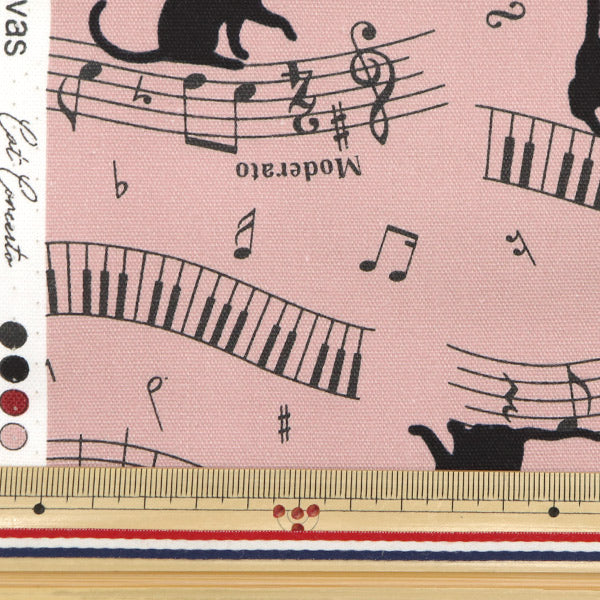 [Quantité à partir de 5] Tissu 『Oxford Toile colorée chat concerto rose cocan-cap-pi" KOKKA