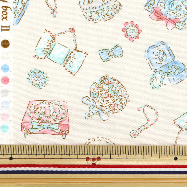 [Cantidad a partir de 5] Tela 『Oxford Colorido joyero de lona Cocan-Jew2-Na natural" KOKKA