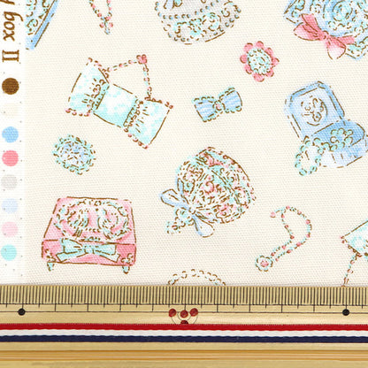 [Cantidad a partir de 5] Tela 『Oxford Colorido joyero de lona Cocan-Jew2-Na natural" KOKKA