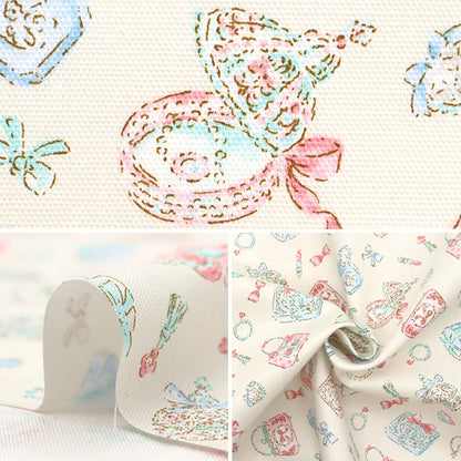 [Cantidad a partir de 5] Tela 『Oxford Colorido joyero de lona Cocan-Jew2-Na natural" KOKKA