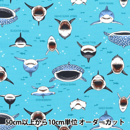 [Quantité à partir de 5] Tissu 『Oxford Saxophone de requin-requin coloré cocan-sha-sa" KOKKA