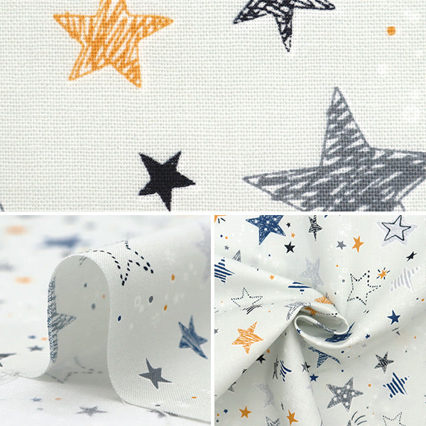 [Quantité à partir de 5] Tissu 『siège Toile colorée étoiles gris cocan-sta-gy" KOKKA