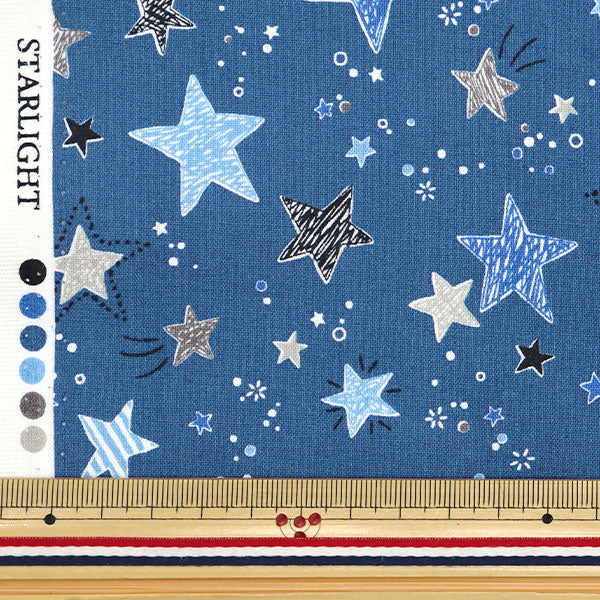 [Menge ab 5] Stoff 『leinwandbindung Buntes Leinwand Starlight Navy Cocan-STA-NV" KOKKA