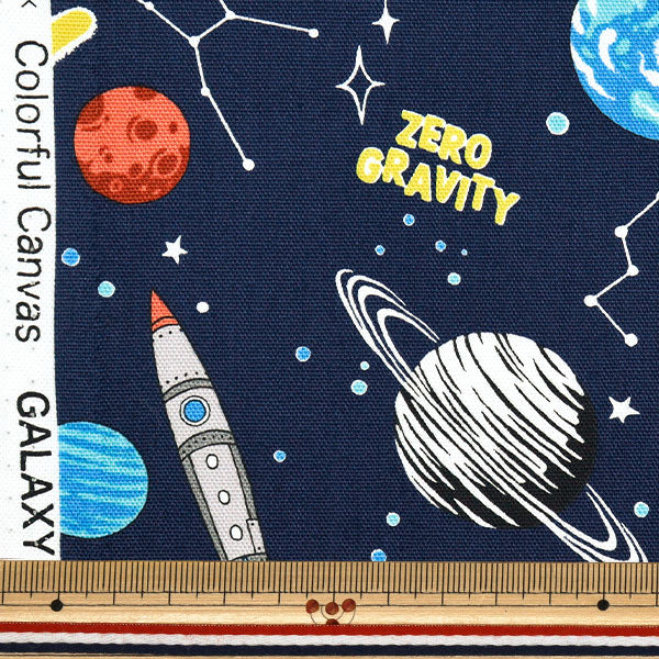 [Quantity starting from 5] Fabric 『Oxford Colorful Canvas Galaxy Navy COCAN-GALA-NV" KOKKA