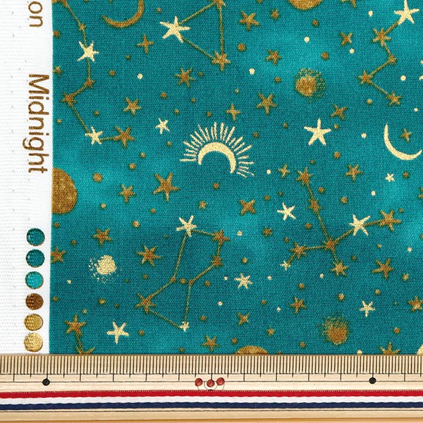 [Cantidad a partir de 5] Tela "ESTRELLA NUEVA láminas Midnight Green NSE-Mid-Gr" KOKKA 【Yuzawayaoriginal】