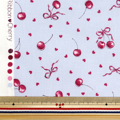 [Cantidad a partir de 5] Tela "Lienzo colorido" láminas CintaCereza azul cocan-bl" KOKKA