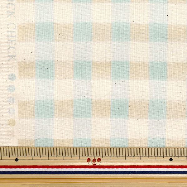 【数量5から】 生地 『カラフルキャンバス シーチング 水彩ブロックチェック ブルー COCAN-WBC-BL』 KOKKA コッカ