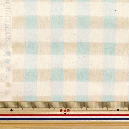 【数量5から】 生地 『カラフルキャンバス シーチング 水彩ブロックチェック ブルー COCAN-WBC-BL』 KOKKA コッカ