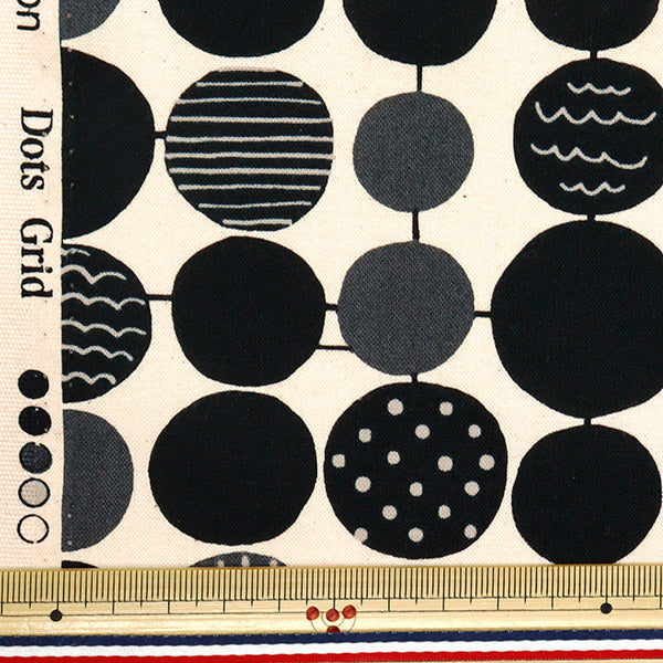 [Cantidad a partir de 5] Tela "ESTRELLA NUEVA láminas Grid de punto negro nse-dot-bk" KOKKA 【Yuzawayaoriginal】