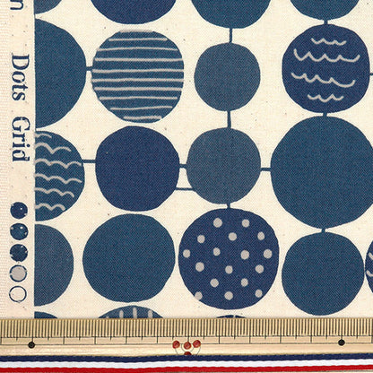 【数量5から】 生地 『NOVA シーチング ドットグリッド ネイビー NSE-DOT-NV』 KOKKA コッカ 【ユザワヤオリジナル】