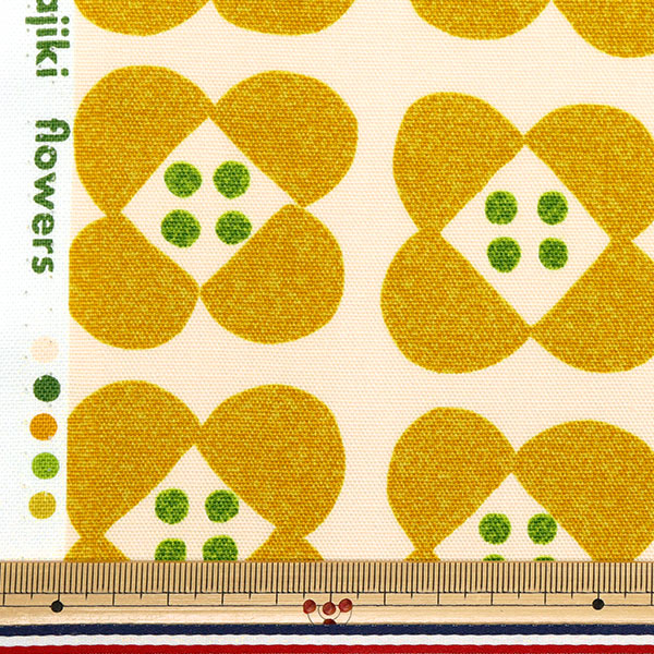 [Quantity starting from 5] Fabric "NOVA Oxford Ohajiki Flower Yellow NOX-OFL-YE" KOKKA 【Yuzawayaoriginal】