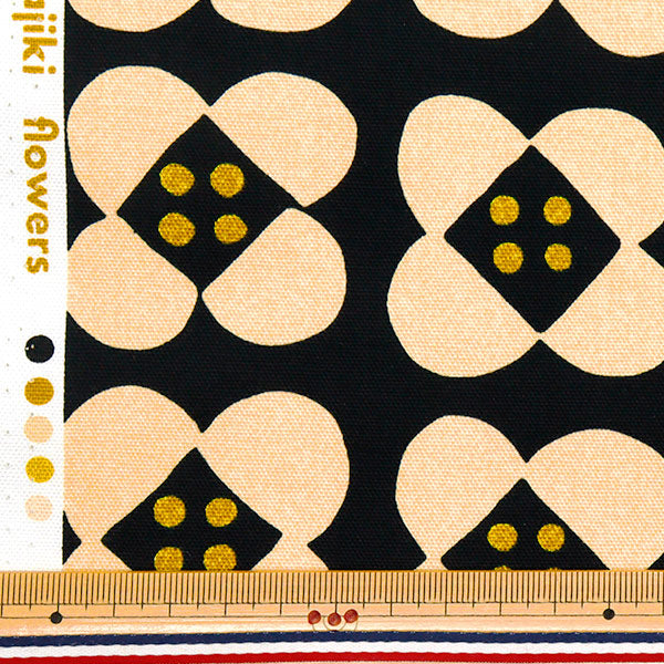 [Quantità a partire da 5] Tessuto "Nova Oxford OHAJIKI FLOWER BLACK NOX OFL-BK" KOKKA 【Yuzawayaoriginale】