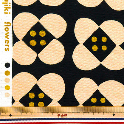 [Quantità a partire da 5] Tessuto "Nova Oxford OHAJIKI FLOWER BLACK NOX OFL-BK" KOKKA 【Yuzawayaoriginale】