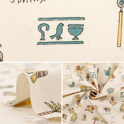 【数量5から】 生地 『NOVA シーチング エジプトストーリーズ ナチュラル NSE-EGY-NA』 KOKKA コッカ 【ユザワヤオリジナル】