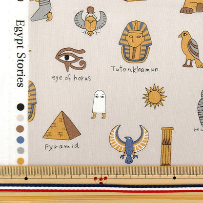 【数量5から】 生地 『NOVA シーチング エジプトストーリーズ ライトグレー NSE-EGY-LGY』 KOKKA コッカ 【ユザワヤオリジナル】