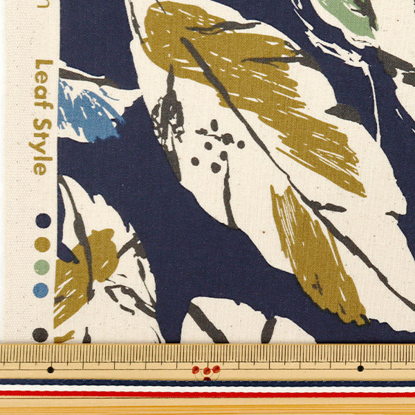 【数量5から】 生地 『NOVA シーチング リーフスタイル ネイビー NSE-LEAF-NV』 KOKKA コッカ 【ユザワヤオリジナル】