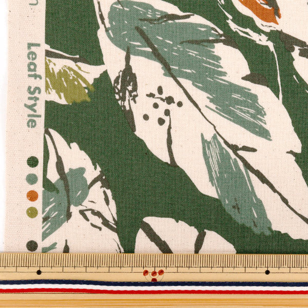 【数量5から】 生地 『NOVA シーチング リーフスタイル グリーン NSE-LEAF-GR』 KOKKA コッカ 【ユザワヤオリジナル】