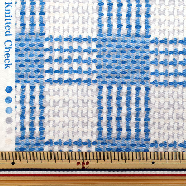 [Quantité à partir de 5] Tissu "NOVA Oxford Tricot chèque sax nox-kche-sa" KOKKA 【Yuzawayaoriginal】