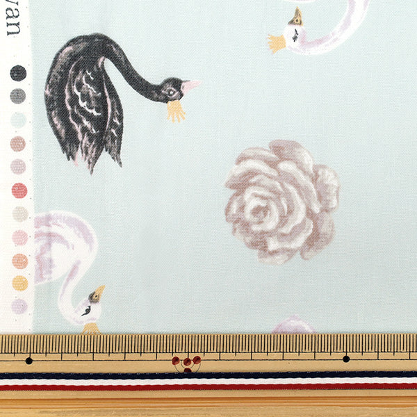 [Quantity starting from 5] Fabric "NOVA Sheeting Princess Swan Green NSE-SWAN-GR" KOKKA 【Yuzawayaoriginal】