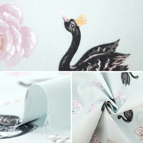 [Quantity starting from 5] Fabric "NOVA Sheeting Princess Swan Green NSE-SWAN-GR" KOKKA 【Yuzawayaoriginal】