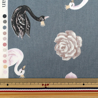 [Quantity starting from 5] Fabric "NOVA Sheeting Princess Swan Grey NSE-SWAN-GY" KOKKA 【Yuzawayaoriginal】