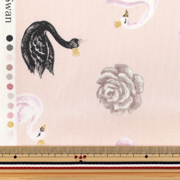 [Quantity starting from 5] Fabric "NOVA Sheeting Princess Swan Pink NSE-SWAN-PI" KOKKA 【Yuzawayaoriginal】
