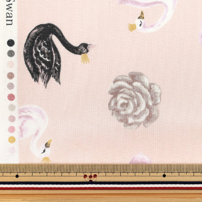 [Quantity starting from 5] Fabric "NOVA Sheeting Princess Swan Pink NSE-SWAN-PI" KOKKA 【Yuzawayaoriginal】