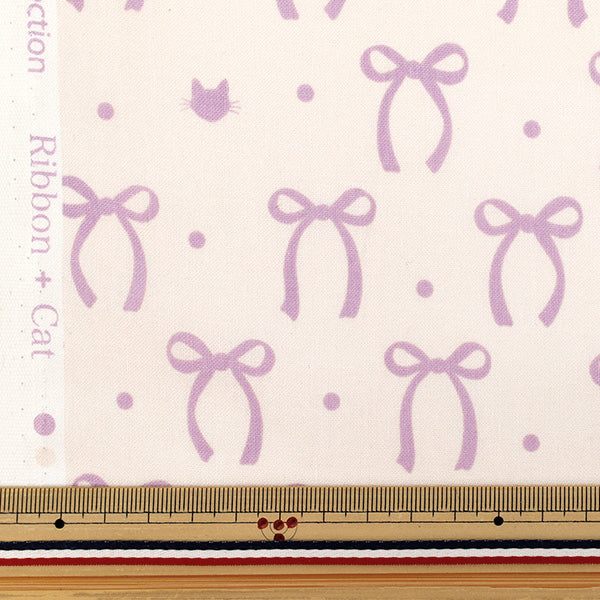 [Quantity starting from 5] Fabric "NOVA Sheeting RibbonCat Purple NSE-RCAT-PP" KOKKA 【Yuzawayaoriginal】