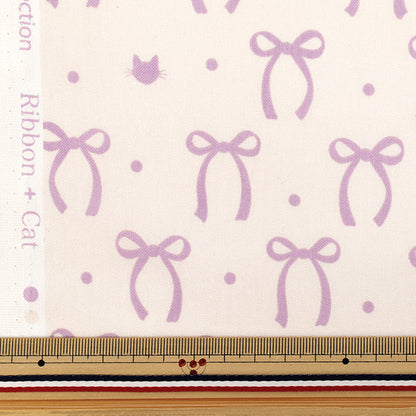 [Quantity starting from 5] Fabric "NOVA Sheeting RibbonCat Purple NSE-RCAT-PP" KOKKA 【Yuzawayaoriginal】