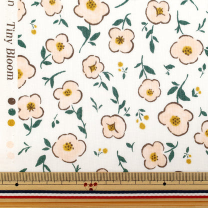 [Quantity starting from 5] Fabric "NOVA Sheeting Tiny Bloom White x Yellow NSE-TB-WH*YE" KOKKA 【Yuzawayaoriginal】