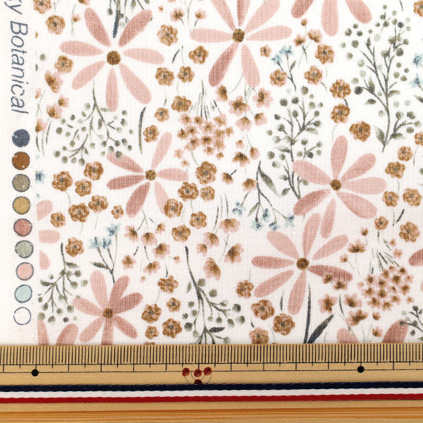 [Quantity starting from 5] Fabric "NOVA Sheeting Smoky Botanical Pink NSE-SMO-PI" KOKKA 【Yuzawayaoriginal】