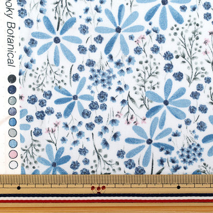 [Quantity starting from 5] Fabric "NOVA Sheeting Smoky Botanical Blue NSE-SMO-BL" KOKKA 【Yuzawayaoriginal】