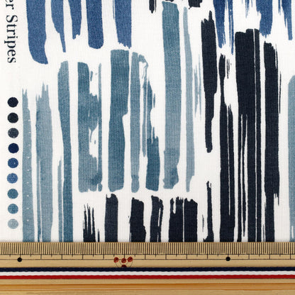 [Quantity starting from 5] Fabric "NOVA Sheeting Water Stripe White x Navy NSES-WS-WH*NV" KOKKA 【Yuzawayaoriginal】