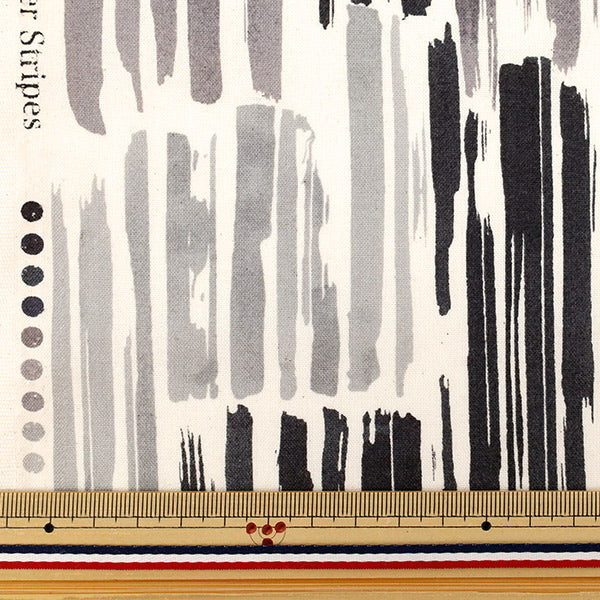 [Quantity starting from 5] Fabric "NOVA Sheeting Water Stripe Kinari x Black NSES-WS-NA*BK" KOKKA 【Yuzawayaoriginal】