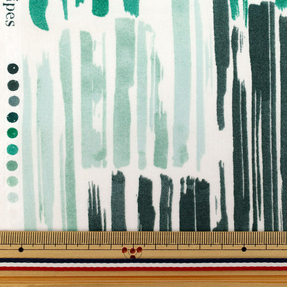 [Quantity starting from 5] Fabric "NOVA Sheeting Water Stripe White x Green NSES-WS-WH*GR" KOKKA 【Yuzawayaoriginal】