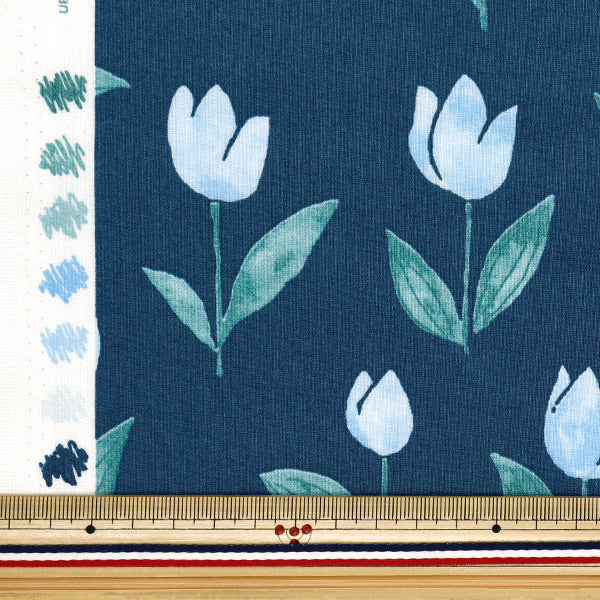 [Quantity starting from 5] Fabric 『Sheeting Palette Tulip Navy 144-8055-I4NV" 【Yuzawayaoriginal】