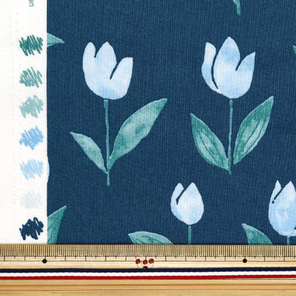 [Quantity starting from 5] Fabric 『Sheeting Palette Tulip Navy 144-8055-I4NV" 【Yuzawayaoriginal】