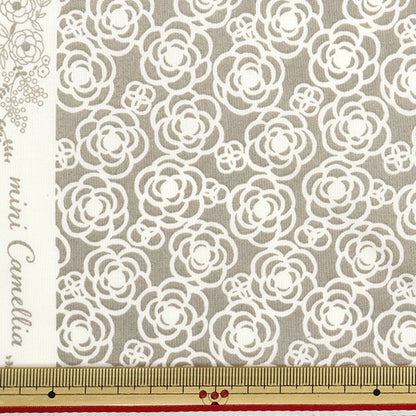 [Quantity starting from 5] Fabric 『Scare Print Mini Camellia Greige x Off-White SQMCAM-GGOW"