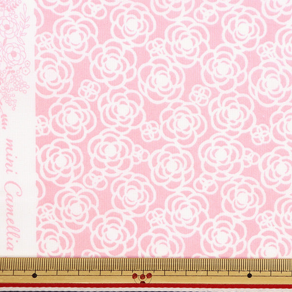 [数量从5开始] 织物 『平纹机织物 迷你山茶花粉红色x白色sqmcam-pkwh"