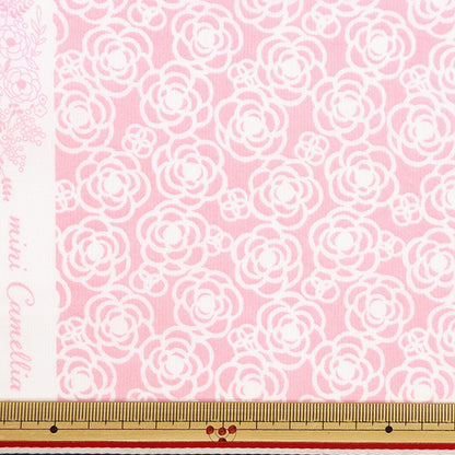 [数量从5开始] 织物 『平纹机织物 迷你山茶花粉红色x白色sqmcam-pkwh"