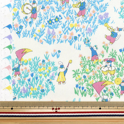 [Quantità a partire da 5] Tessuto "Twill Marching White Blue Chtw-Mar-Whbl"