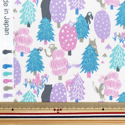 【数量5から】 生地 『ツイル 森のかくれんぼ ピンクパープル CHTW-HID-PKPP』