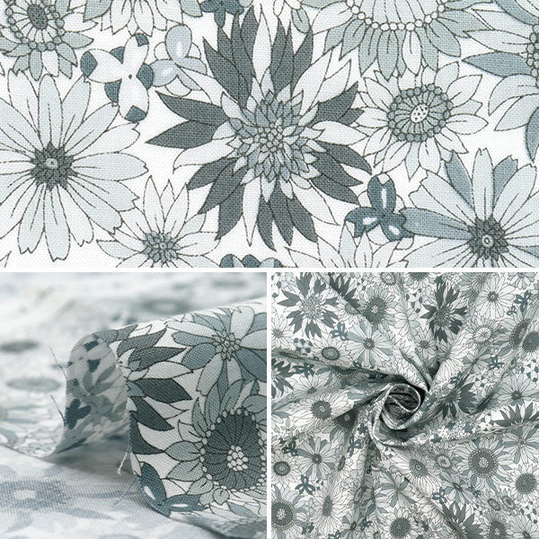 【数量5から】 生地 『スケア ひまわり ブラック SQSUFL-BK』