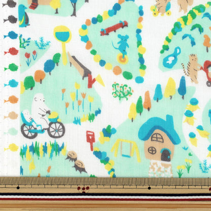 [Cantidad desde 5] Tela 『gasa doble Mi ciudad menta WGMYTO-MT"