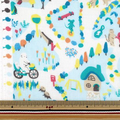 [Cantidad desde 5] Tela 『gasa doble Mi ciudad azul WGMYTO-BL"