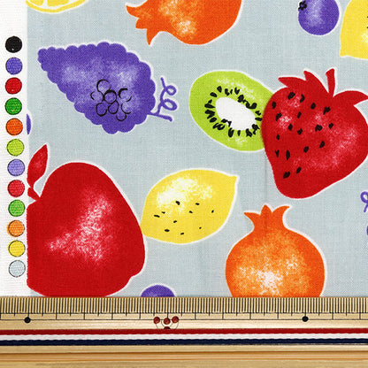 [Quantità a partire da 5] Tessuto 『fogli Timbro della frutta Kusumi Blue YZ1017-A"