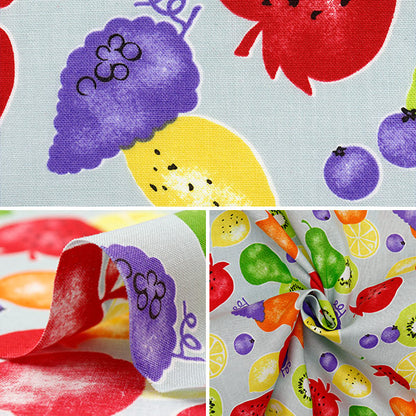 [Quantità a partire da 5] Tessuto 『fogli Timbro della frutta Kusumi Blue YZ1017-A"