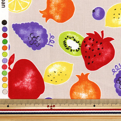 [Cantidad a partir de 5] Tela 『láminas Sello de fruta Kusumi Pink YZ1017-B"